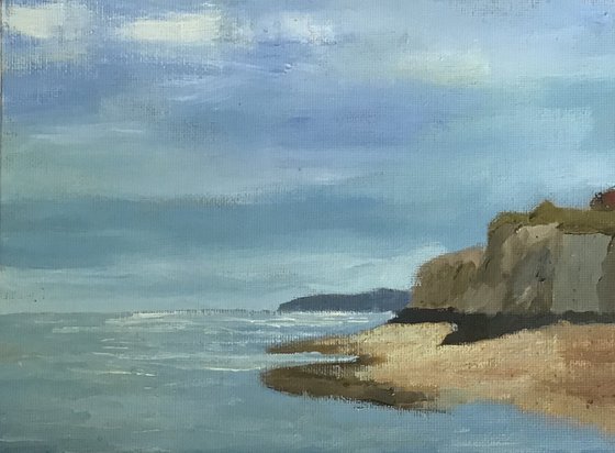 View south from Broadstairs Jetty. Oil painting