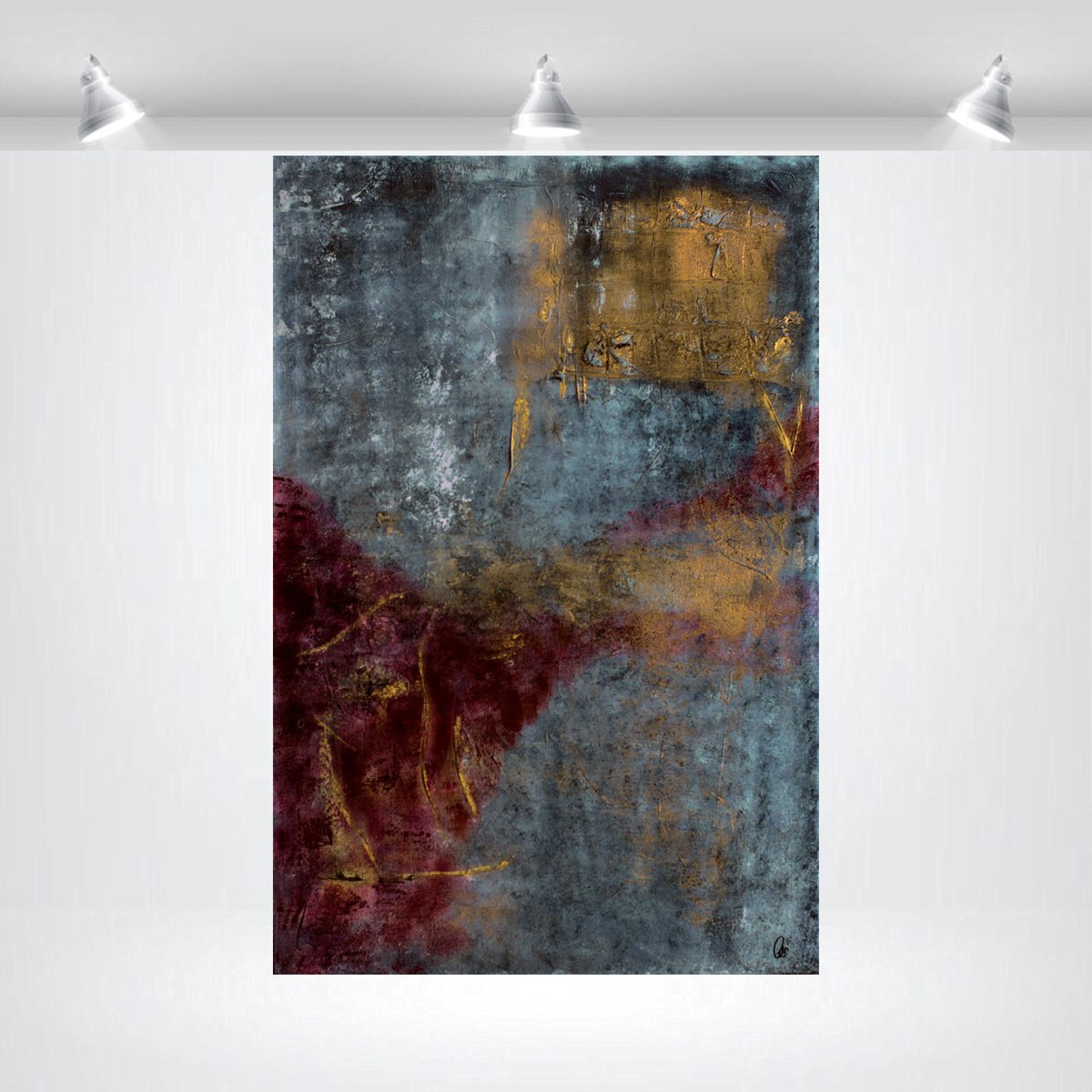 Abstract Acrylic Painting By Edelgard Schroer, 31 X 47, Eternal Glow, Original Artwork