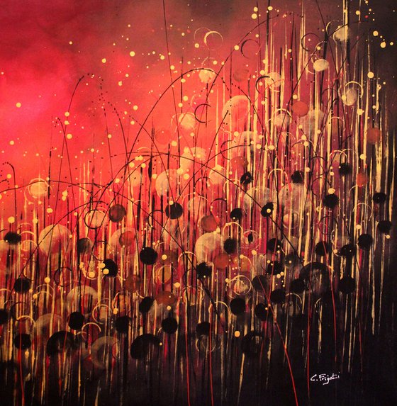 Perfect Atmosphere #7 - Super sized original abstract floral landscape