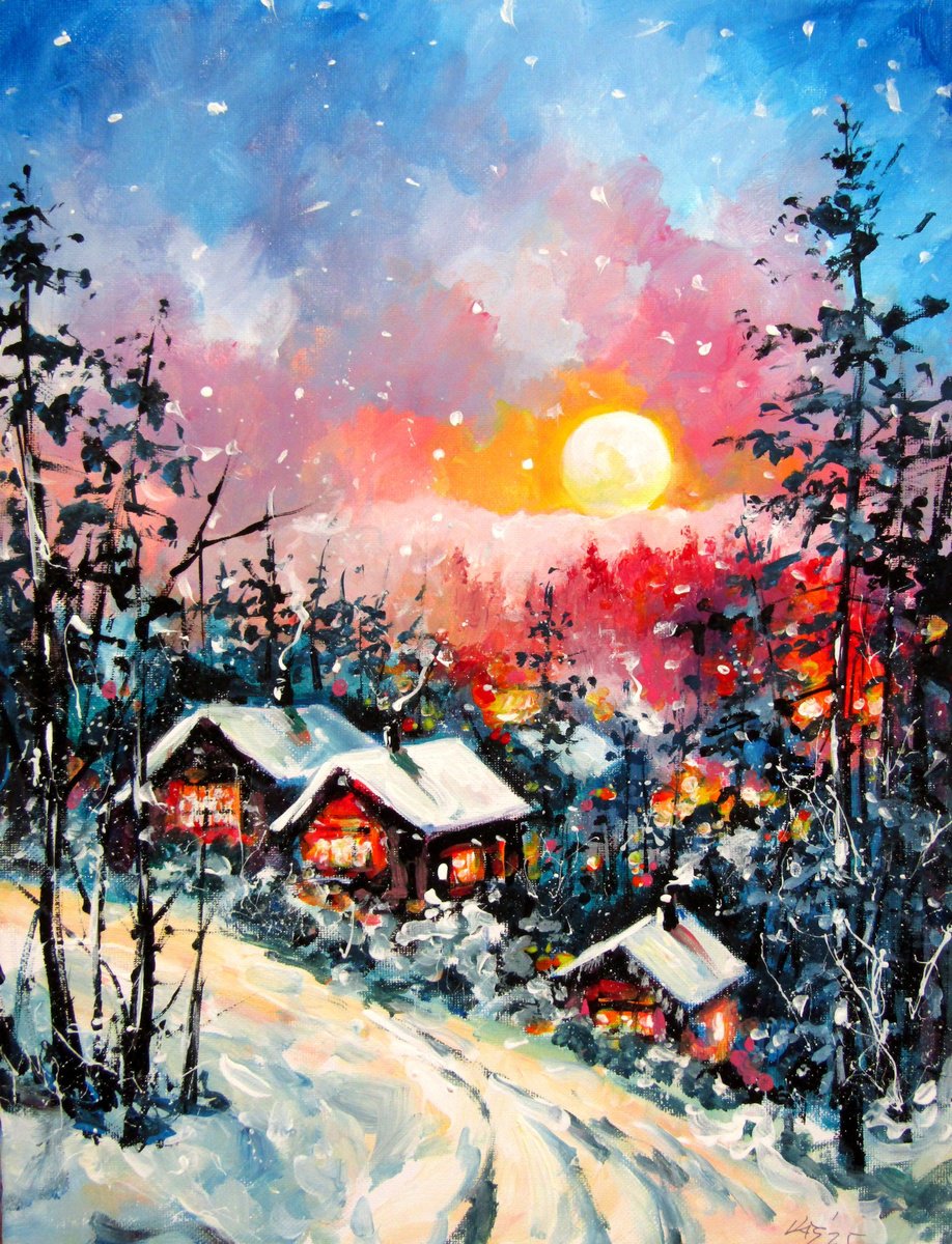  Beautiful Wintertime V By Kovacs Anna Brigitta, 12 X 16, Artwork For Sale On Artfinder