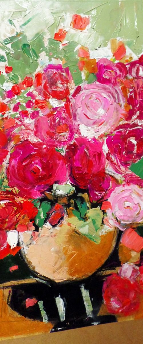 Camellias and Roses by Irene Wilkes