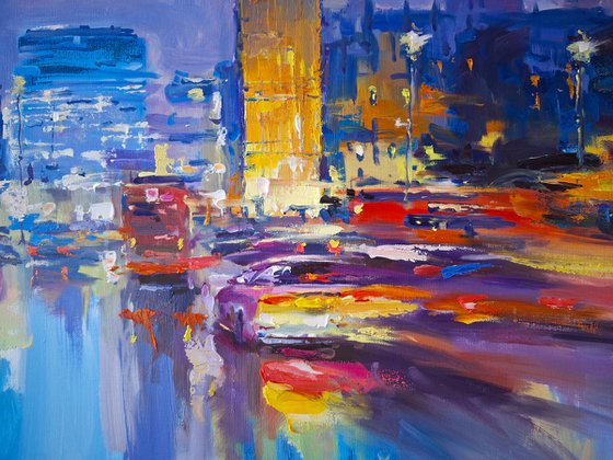 When London Glows After Rain