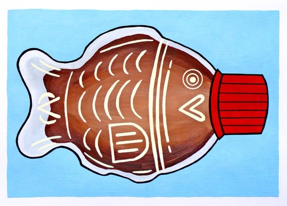 Soy Sauce Fish Painting on A4 Paper