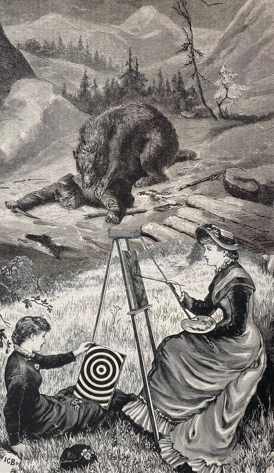Mary painting a bear