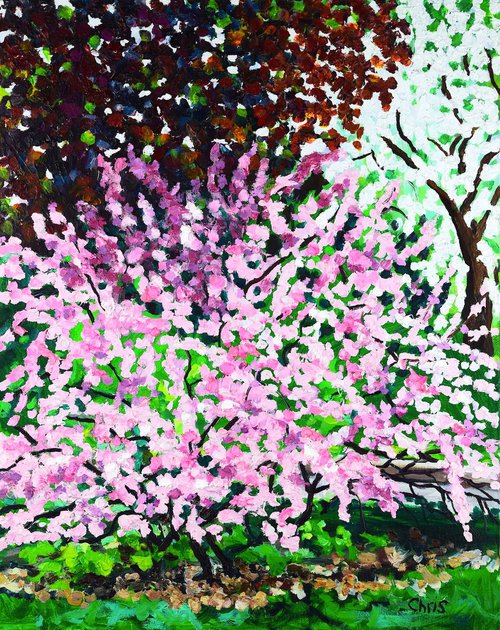 "China Rose Tree" with Maple and Crabapple by Christina M Plichta