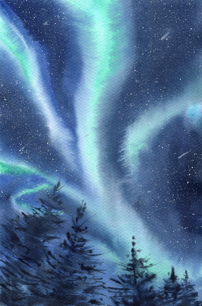 Aurora borealis. by Evgeniya Mokeeva