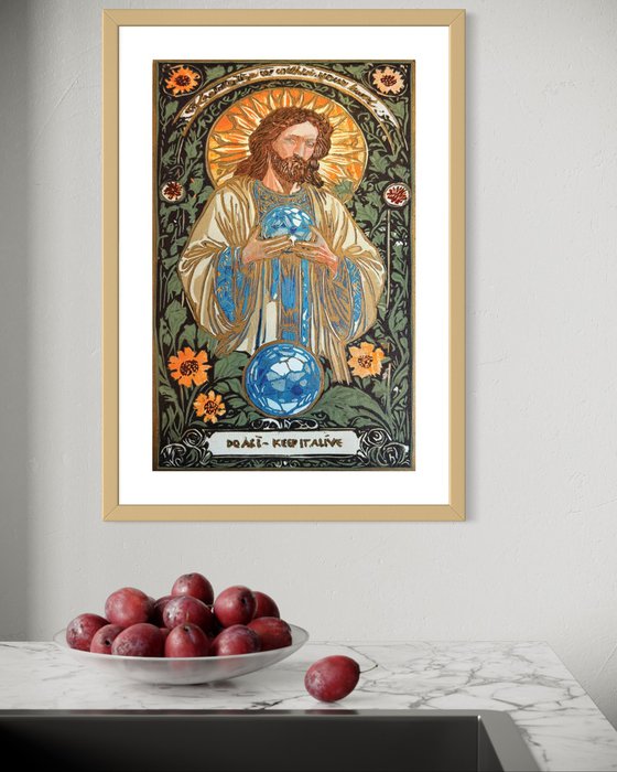 Guardian of Knowledge – Reduction Linocut