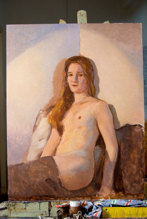 study of nude woman from life model