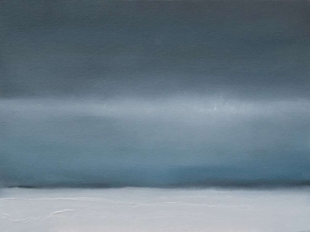 Oil Painting , Winter Field In Silence 2 By Howard Sills, 16 X 12, Artwork For Sale On Artfinder
