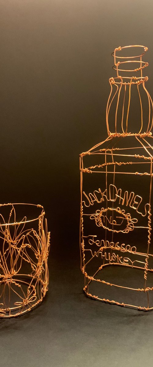 Jack Daniels Wire Sculpture by Jane Tilley