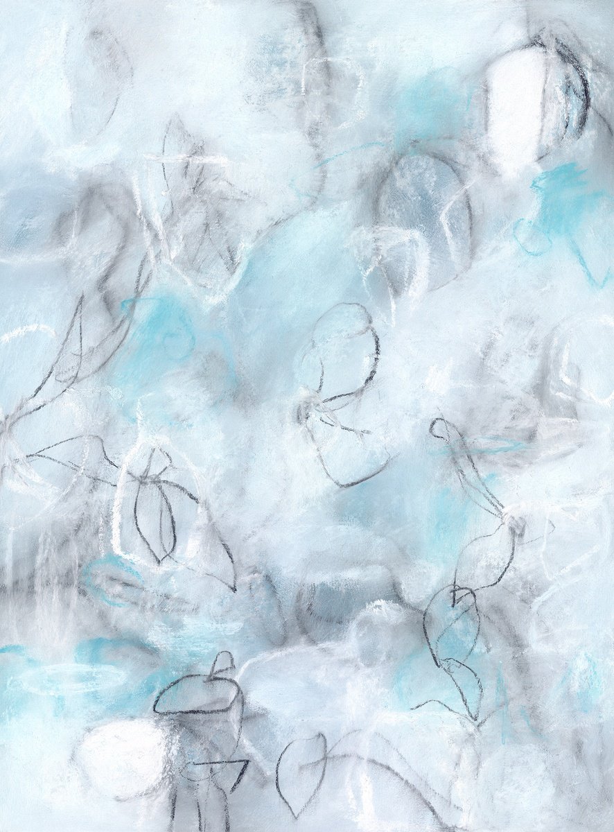 Abstract Botanical Drawing By Sara Richardson Artist, 15 X 20", Float No.16, Original Artwork