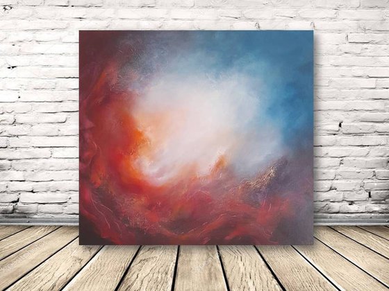WRATH OF ANGELS XIV (LARGE SKYSCAPE/CLOUDSCAPE OIL PAINTING 80CMS X 80CMS)