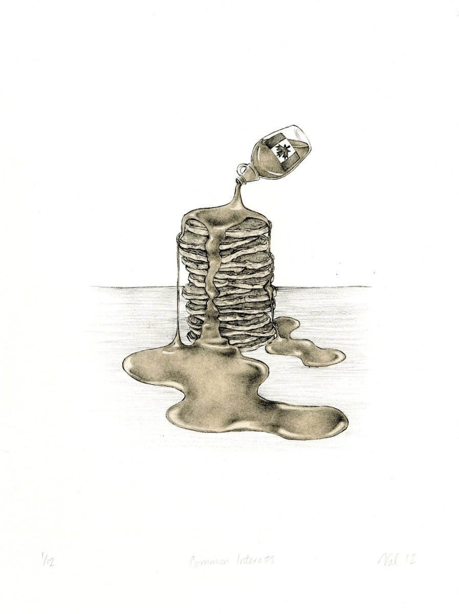 Illustrative Still Life Limited Edition Print By Valerie Syposz, 8 X 10", Common Interests, Original Artwork