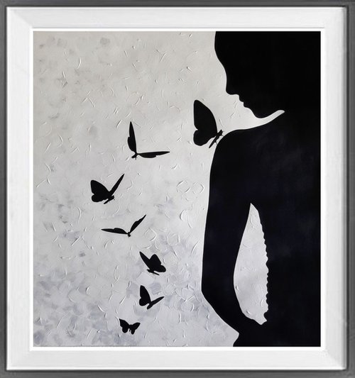 Lady with butterflies by Luba Ostroushko