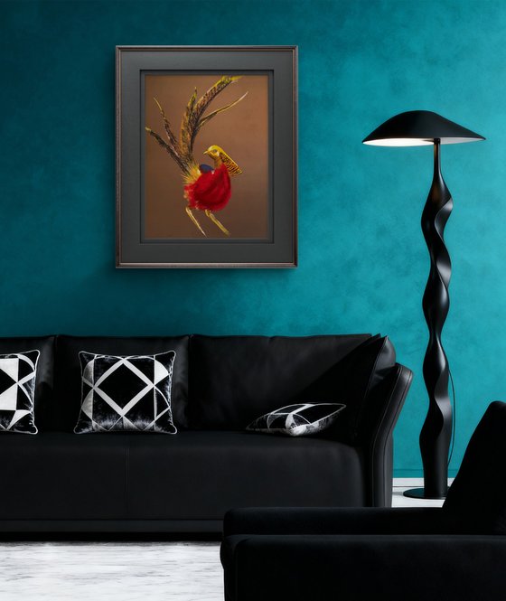 Golden phaesant Soft Pastel