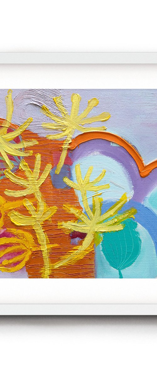 Yellow Cluster Abstract Landscape Oil Painting by Suzie Cumming