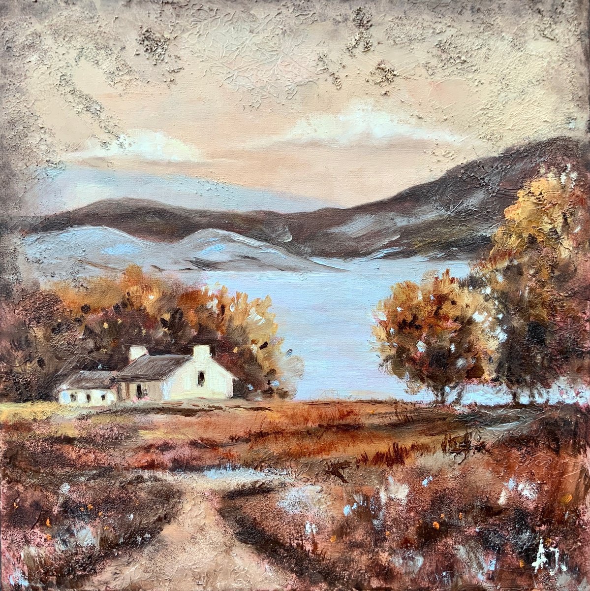 Expressive Oil Painting , Tiny Cottage By Alexandra Jagoda (Ovcharenko), 20 X 20, Artwork For Sale On Artfinder