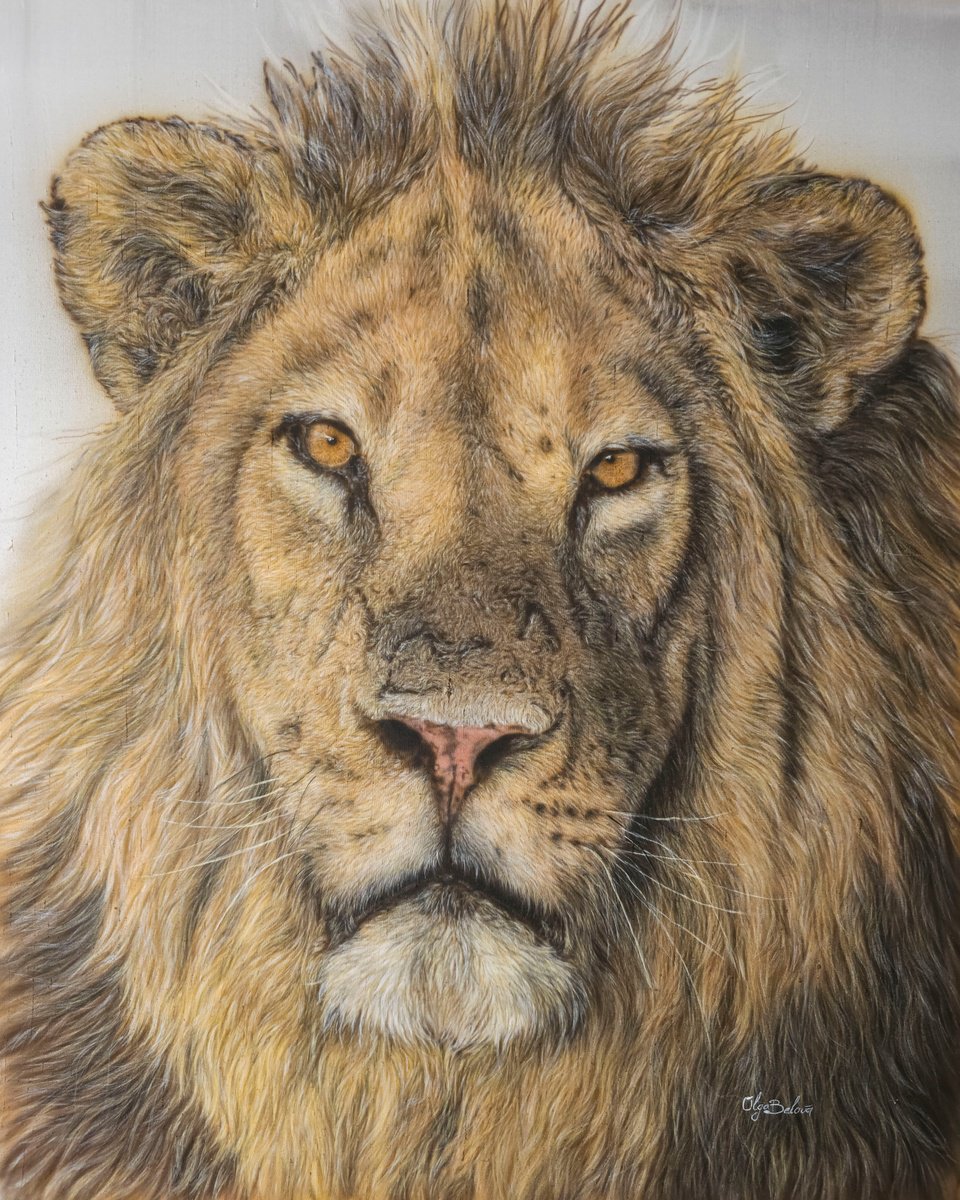 Photorealistic Animal Acrylic Painting By Olga Belova, 20 X 26", Greatness, Original Artwork