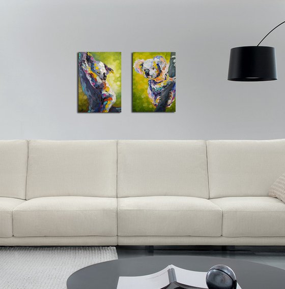 Australian koala - oil painting, Australia, koala, koala oil painting, animals, koala art