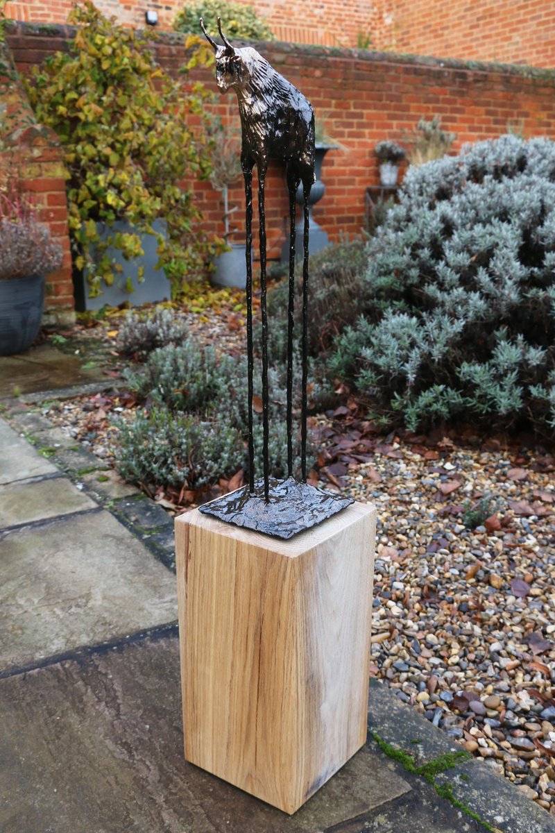 Impressionistic Portrait Sculpture By Stuart Roy, 8 X 41", Medium Standing Bull, Original Artwork