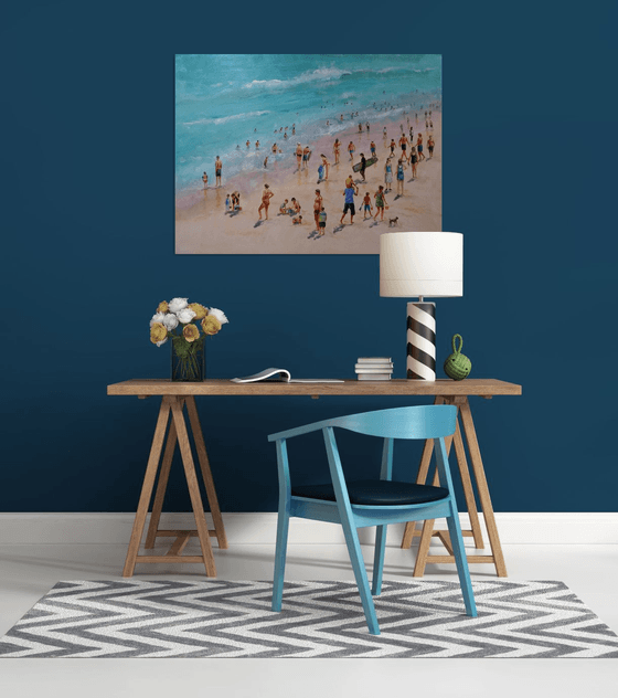 Summertime beach 40x28 in