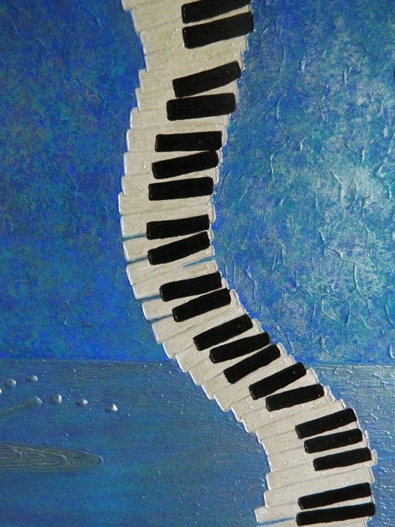 "Passion For Jazz" - large abstract music, dancers, home, office decor; gift idea