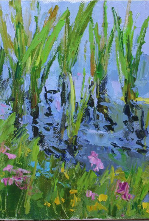 Expressive water and grass etude by Nataliia Nosyk