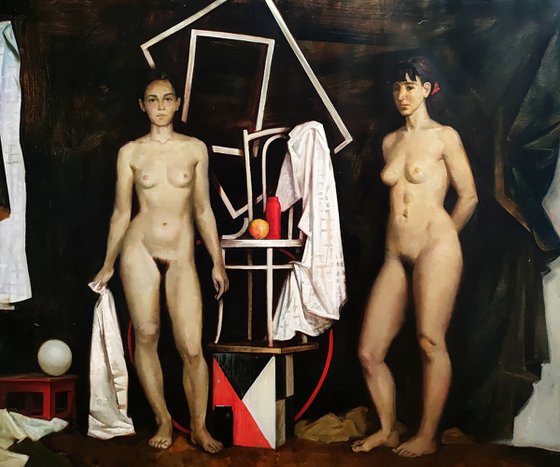 Double staging with nudes