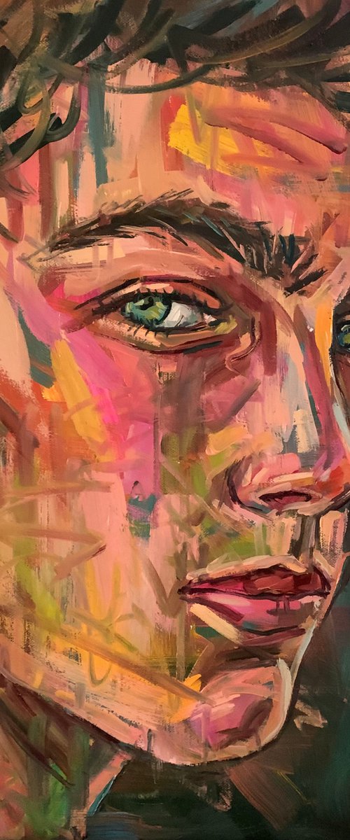 Man portrait male gay queer painting by Emmanouil Nanouris