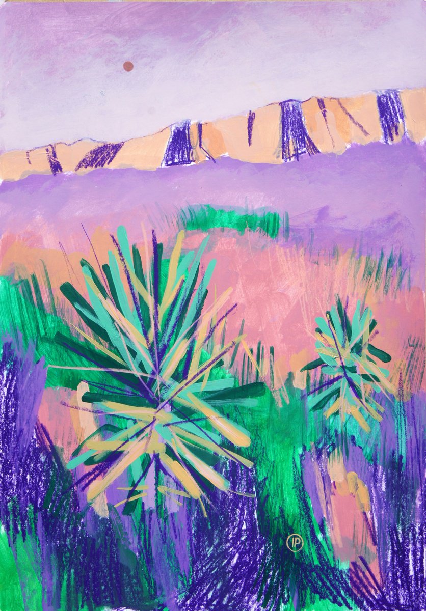 Impressionistic Landscape Painting By Irina Plaksina, 12 X 17, Big Bend Morning, Original Artwork