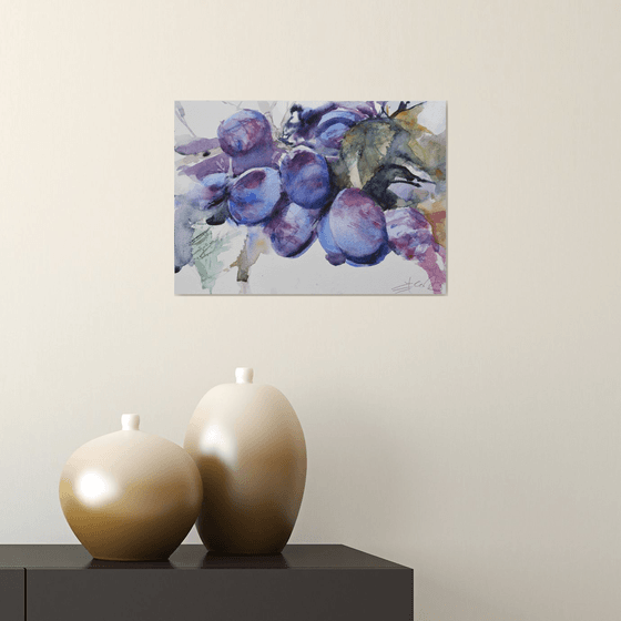 Plums on branch