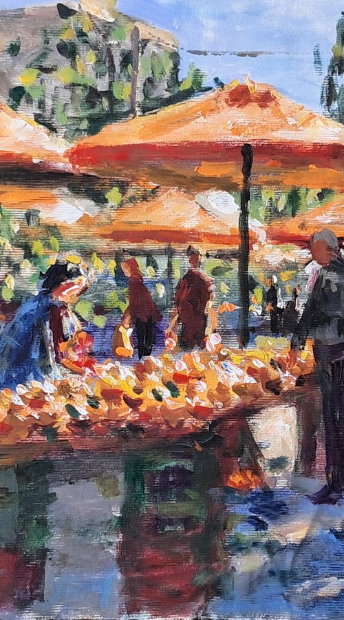 The fruit market by Dimitris Voyiazoglou