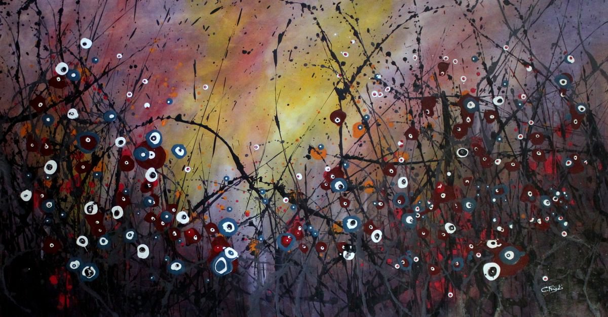 Winter Melodies #2 - Large original abstract painting by Cecilia Frigati