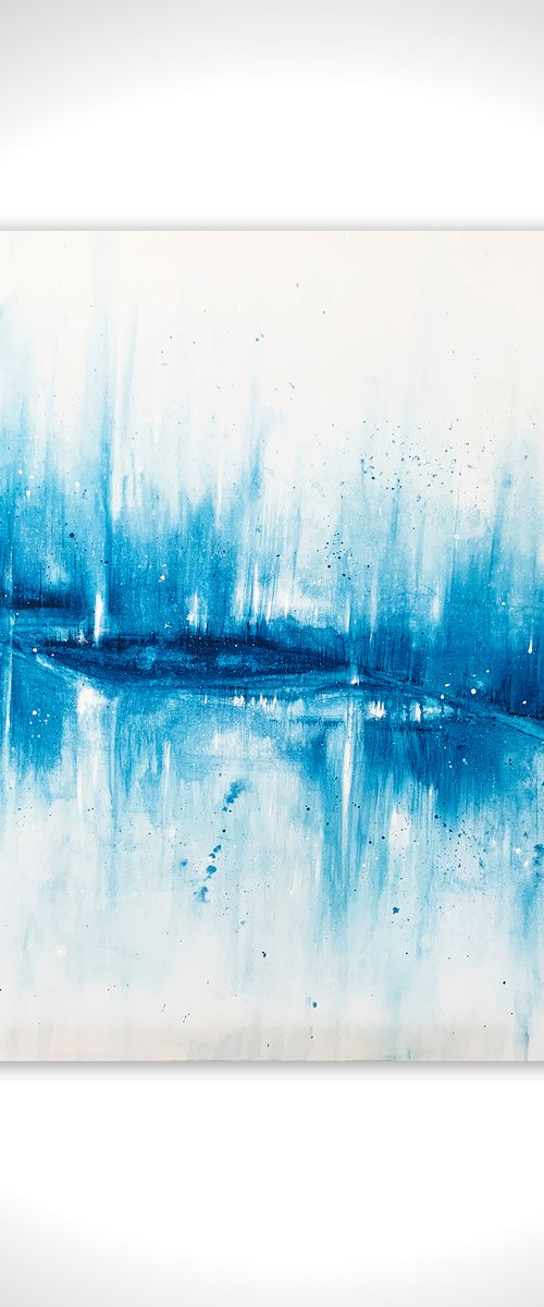 XL Azure Blue Abstract by Carol Wood