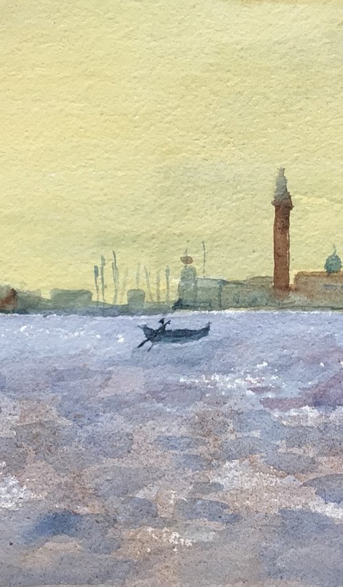 Venice from the Giudecca, original watercolour painting by Julian Lovegrove Art