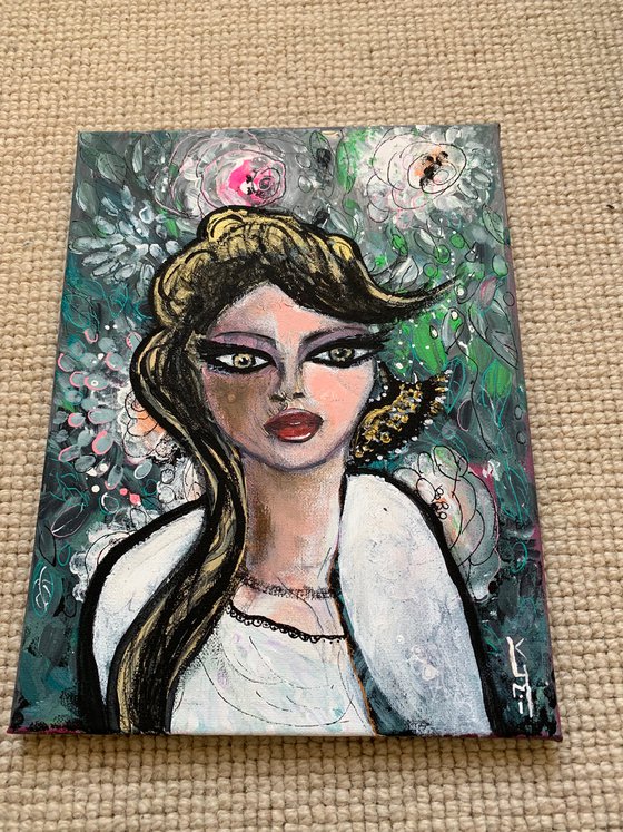 Portrait Woman Acrylic Painting Margaret Kean Inspired Beautiful Gift Ideas Artfinder Wall Decor Artwork on Canvas Paintings Wall Art