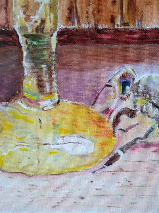 Honey and bee - Spring still life