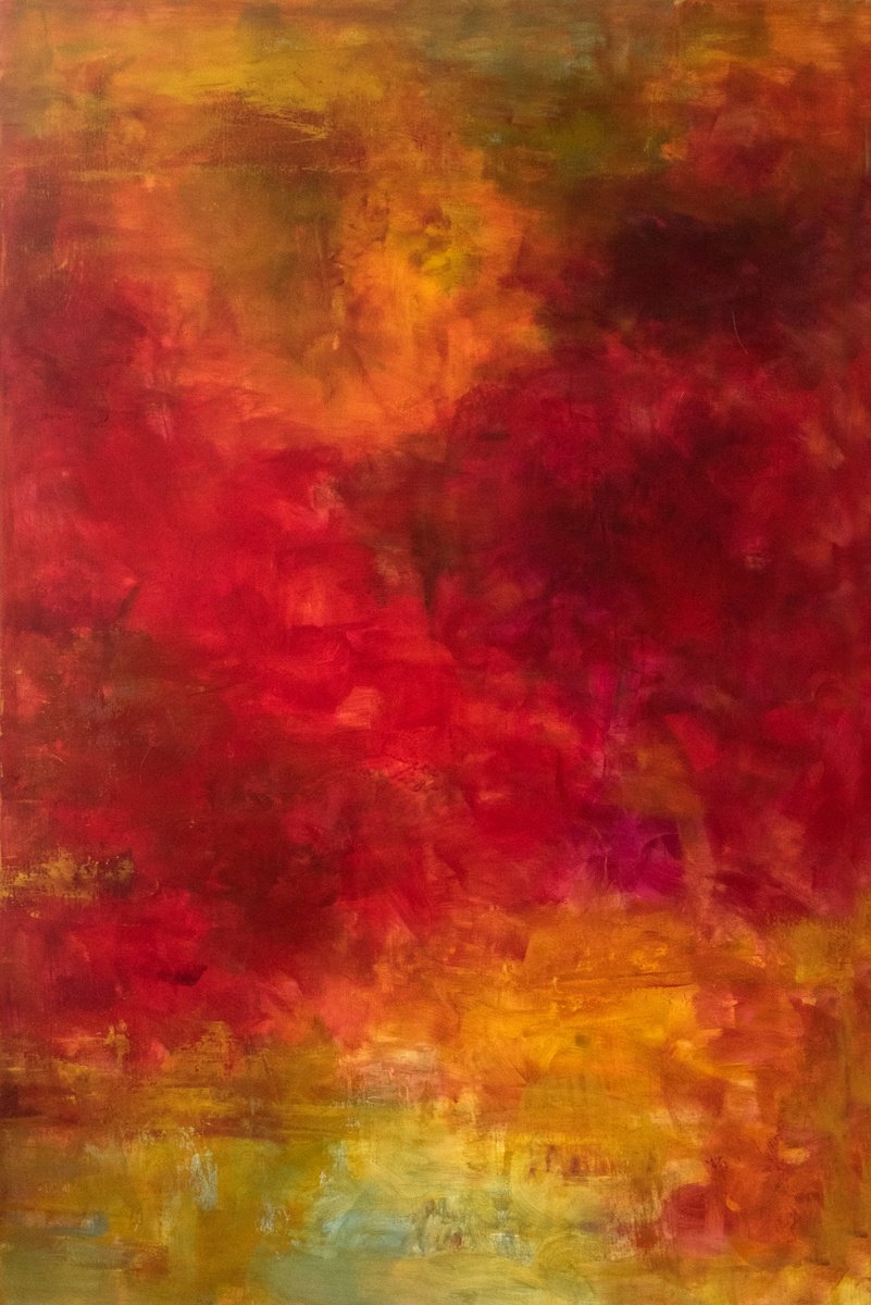 Abstract Acrylic Painting By Davina Nicholas, 38 X 57, Enduring Love, Original Artwork