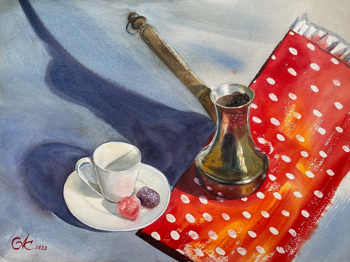 Polka dot towel by Alla Semenova