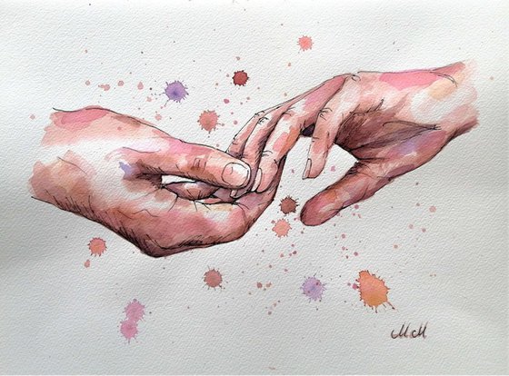 Lovers holding hands III