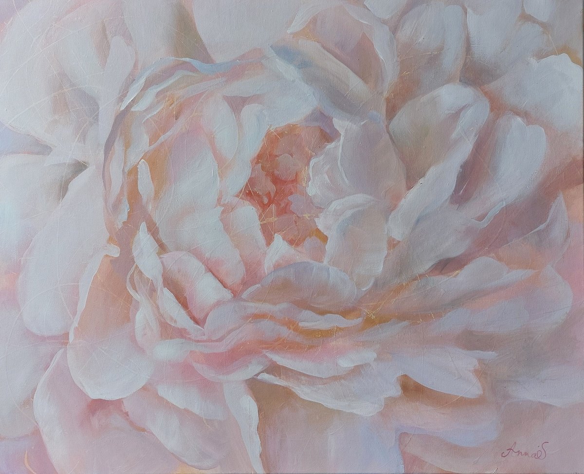 Impressionistic Botanical Acrylic Painting By Anna Silabrama, 43 X 35, Summer Splendor, Original Artwork