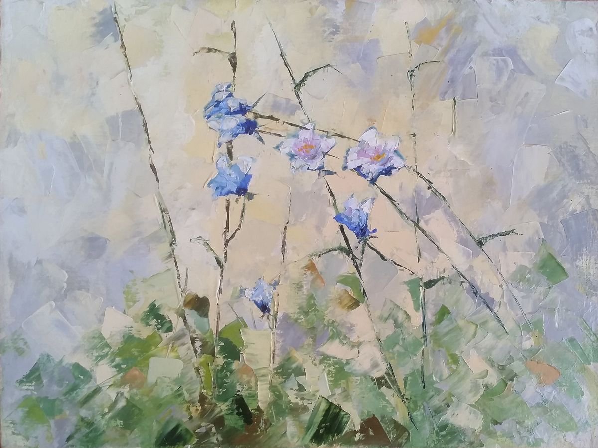 Impressionistic Botanical Oil Painting By Eugene Gorbachenko, 16 X 12, Wildflowers, Original Artwork