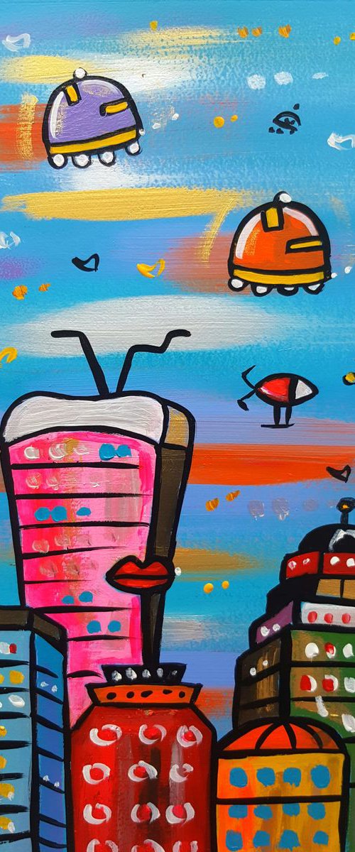 Blue and Orange Sky London by Maria Luisa  Azzini