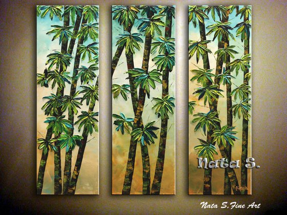 Bamboo - Original Impasto Acrylic Painting