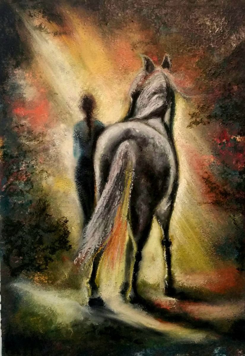 Expressive Painting , Two Dianas By Elena Kraft, 21 X 30, Artwork For Sale On Artfinder