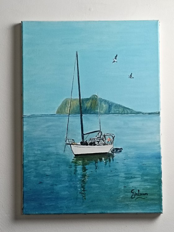 Boat and mountain