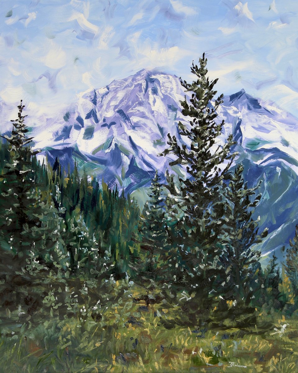 Impressionistic Landscape Oil Painting By Liza Illichmann, 31 X 39", Timeless, Original Artwork