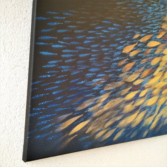 Fish nº86 / Extra large painting  #Gold series