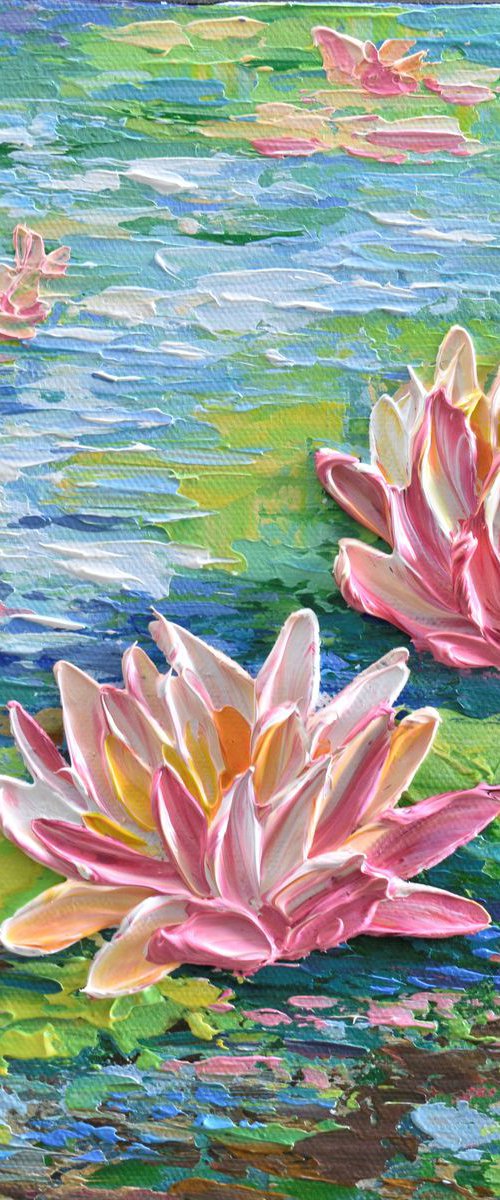 Coral Pink Water Lilies by Olga Tkachyk