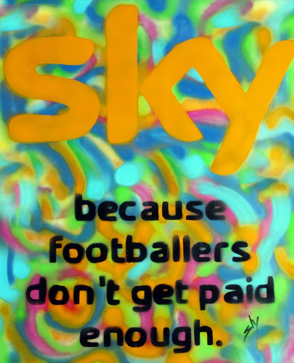 Urban And Pop Abstract Painting By Juan Sly, 23 X 30", Sky (On An Urbox)., Original Artwork